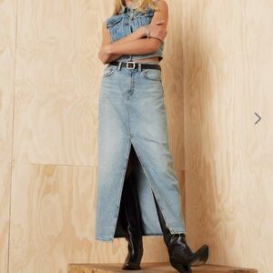 Rewash Light Blue Denim Maxi Skirt